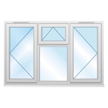 Smart Security Clear Glazed Four Pane uPVC Window 1770 x 1040mm 