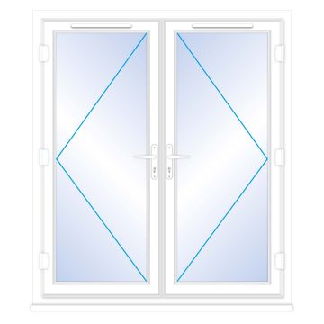 Smart Security Clear Glazed uPVC French Doors 1790 x 2085mm