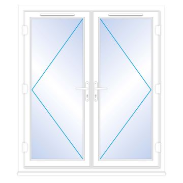Smart Security Clear Glazed uPVC French Doors 1790 x 2085mm
