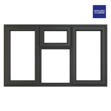 Crystal Left & Right Side Hung with Top Opener Clear Grey/White uPVC Window