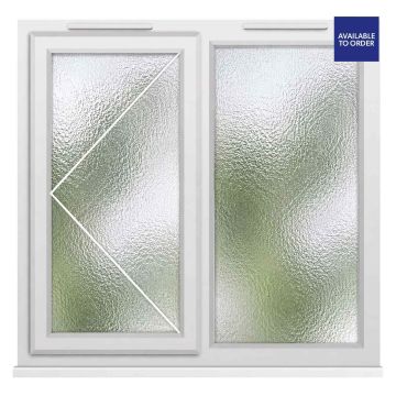 CWG Left Hand Opening with Fixed Panel Obscure Glazed White uPVC Window