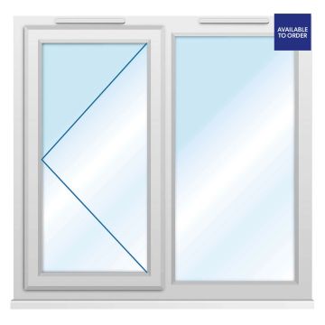 CWG Left Hand Opening with Fixed Panel Clear Glazed White uPVC Window