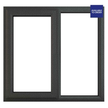 Crystal Left Hand Opening with Fixed Panel Clear Glazed Grey/White uPVC Window