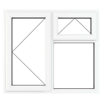 Crystal Left Hand Side Hung with Top Opener Clear Glazed White uPVC Window 