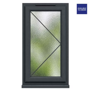 CWG Right Hand Opening Obscure Glazed Grey/White uPVC Window 