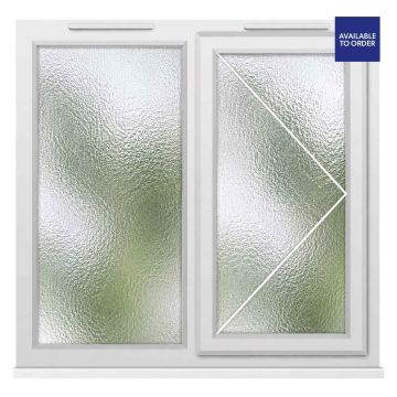 CWG Right Hand Opening with Fixed Panel Obscure Glazed White uPVC Window 