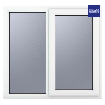 Crystal Right Hand Opening with Fixed Panel Obscure Glazed White uPVC Window 