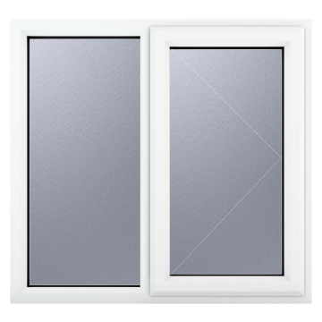 Crystal Right Hand Opening with Fixed Panel Obscure Glazed White uPVC Window 