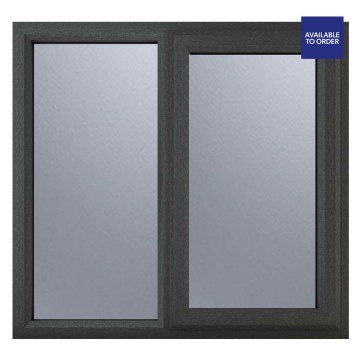 Crystal Right Hand Opening with Fixed Panel Obscure Glazed Grey/White uPVC Window