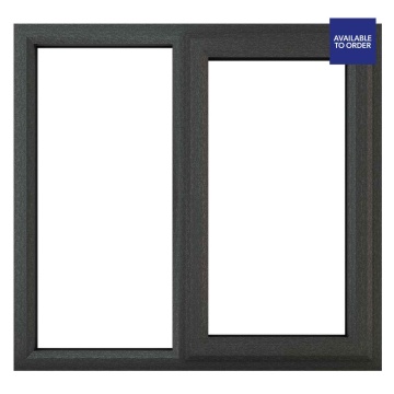 Crystal Right Hand Opening with Fixed Panel Clear Glazed Grey/White uPVC Window