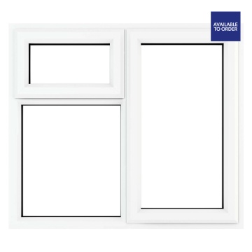 Crystal Right Hand Side Hung with Top Opener Clear Glazed White uPVC Window 