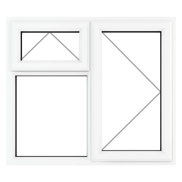 Crystal Right Hand Side Hung with Top Opener Clear Glazed White uPVC Window 