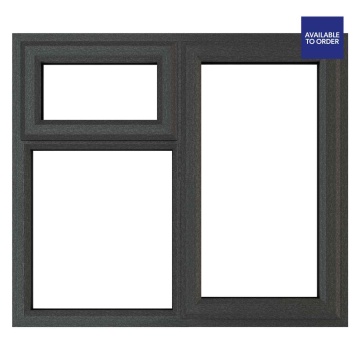 Crystal Right Hand Side Hung with Top Opener Clear Glazed Grey/White uPVC Window