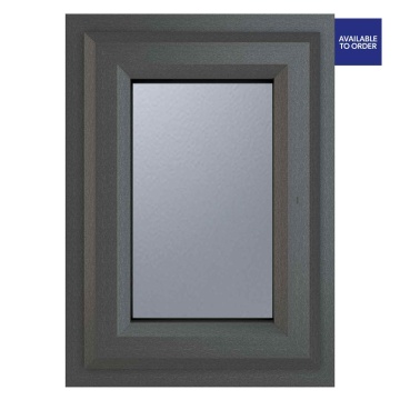 Crystal Top Hung Opening Obscure Glazed Grey/White uPVC Window