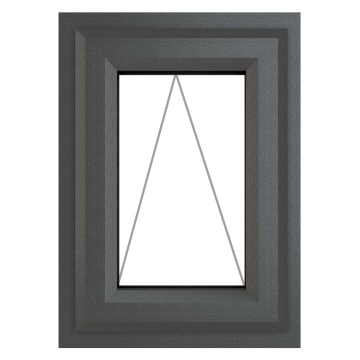Crystal Top Hung Opening Clear Glazed Grey/White uPVC Window