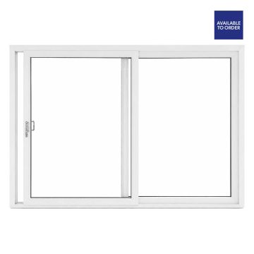 CWG Clear Glazed Left to Right White uPVC Sliding Patio Door