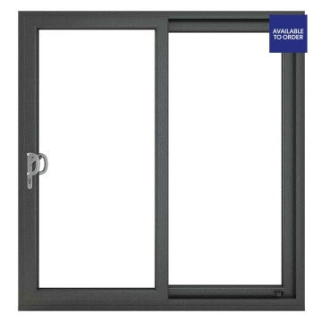 Crystal Clear Glazed Left to Right Grey/White uPVC Sliding Patio Door