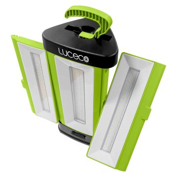 Luceco 50W 360° Rechargeable Open Area Tripanel Worklight