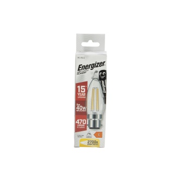 Energizer Filament LED Candle Light Bulb 470LM BC / B22