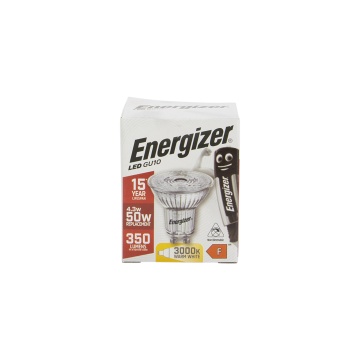 Energizer LED GU10 Warm White Full Glass Light Bulb 345LM 36°