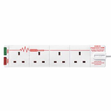 Masterplug 2m 4G Surge Protected Trailing Socket