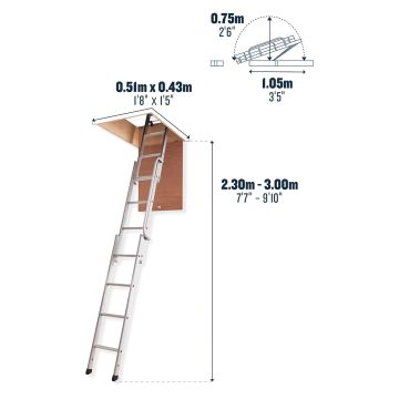 Werner Easiway Aluminium 3 Section Loft Ladder
