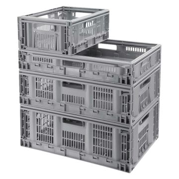 Tontarelli Teknika Grey Heavy-Duty Folding Crate