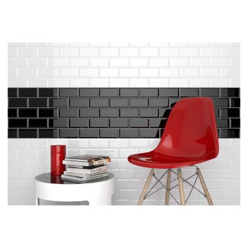 Metro Gloss Black Ceramic Wall Tile 100 x 200mm