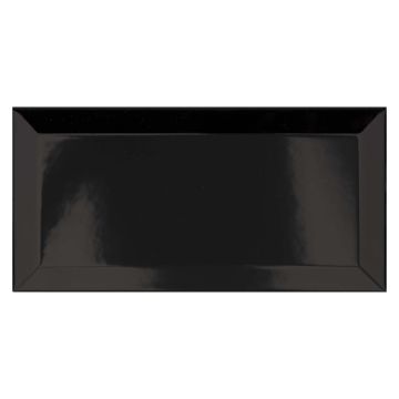 Metro Gloss Black Ceramic Wall Tile 100 x 200mm