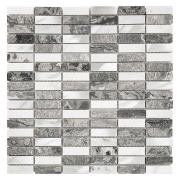 Creswell Grey & White Mosaic Wall Tile 300 x 300mm