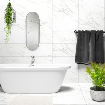 Classic Estaturio White Porcelain Wall & Floor Tile 600 x 1200mm