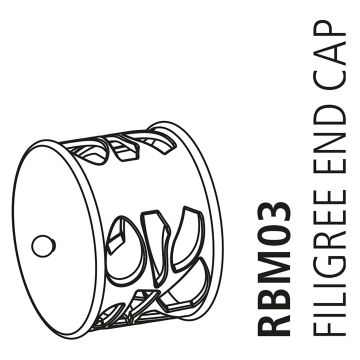 Black Filigree End Stair Handrail Caps Pack of 2