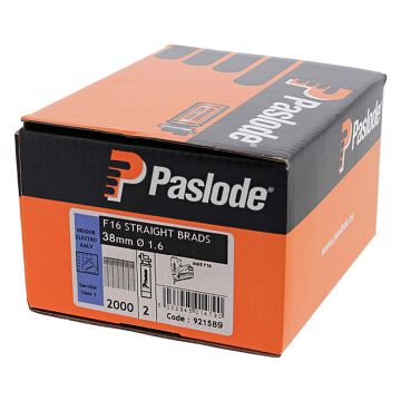 Paslode IM65 STRAIGHT Brad Fuel Pack F16 x 38mm Galvanised (Qty 2000 & 2 Fuel Cells)
