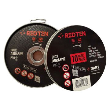DART Red Ten Stainless Steel / INOX 115mm Abrasive Discs Pack of 10
