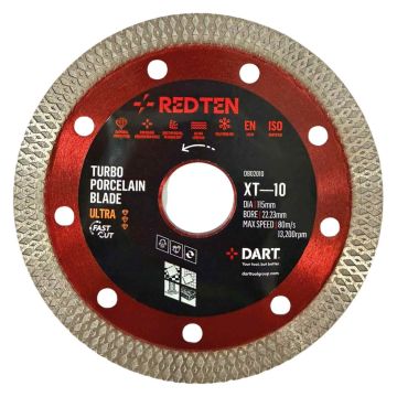 DART Red Ten Ultra XT-10 Porcelain Diamond Blade 115Dmm x 22.23B