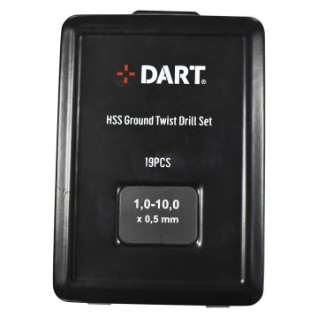 DART 19 Piece Standard HSS Ground Twist Drill Bit Set