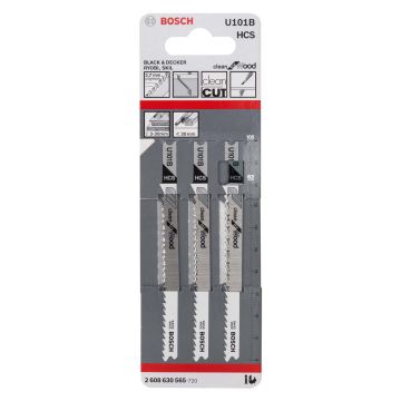 Jigsaw Blades For Wood U101b (Pk 3)
