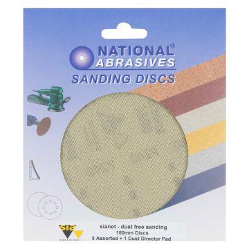 150mm Disc Abrasive Sheets Assorted Pack 5