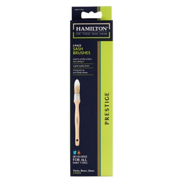 Hamilton Prestige Synthetic Sash Brushes Pack of 3