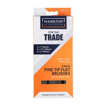 Hamilton For the Trade Plastic Handle Paint Brushes 5 Pack 