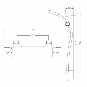 Bristan Frenzy Cool Touch Thermostatic Bar Shower Mixer with Kit