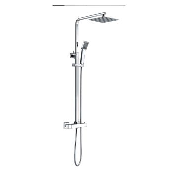 Plaza Square Bar Rigid shower Valve & Twin Head Kit