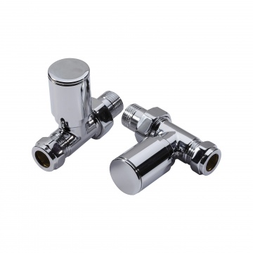 Straight Angled Towel Rail Radiator Valves Pack of 2 | Selco