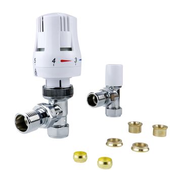 White 15mm Europa 3 Angled TRV Twin Pack