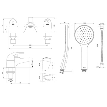 Deva Pisa Bath Shower Mixer Tap with Kit