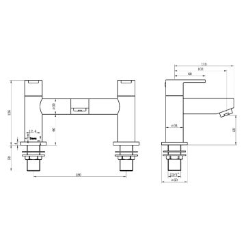 Deva Seville Bath Filler Mixer Tap