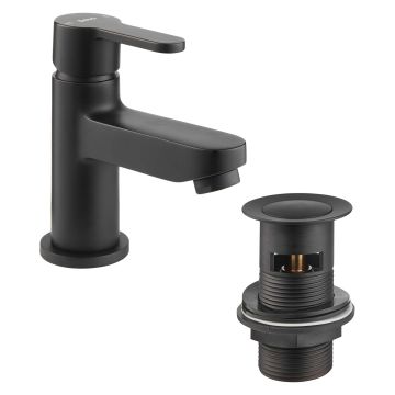 Deva Seville Black Mini Mono Basin Mixer Tap