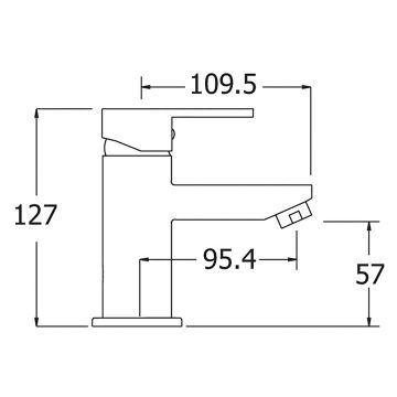 Deva Seville Black Mini Mono Basin Mixer Tap