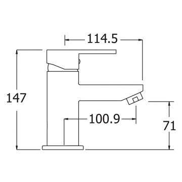 Deva Seville Black Mono Basin Mixer Tap