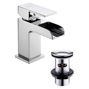 Sicily Chrome Mono Basin Mixer Tap & Waste 